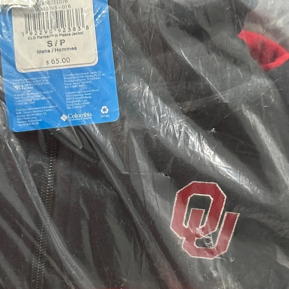 NWT Men’s Columbia NCAA Oklahoma Sooners Flanker III Fleece Jacket Small